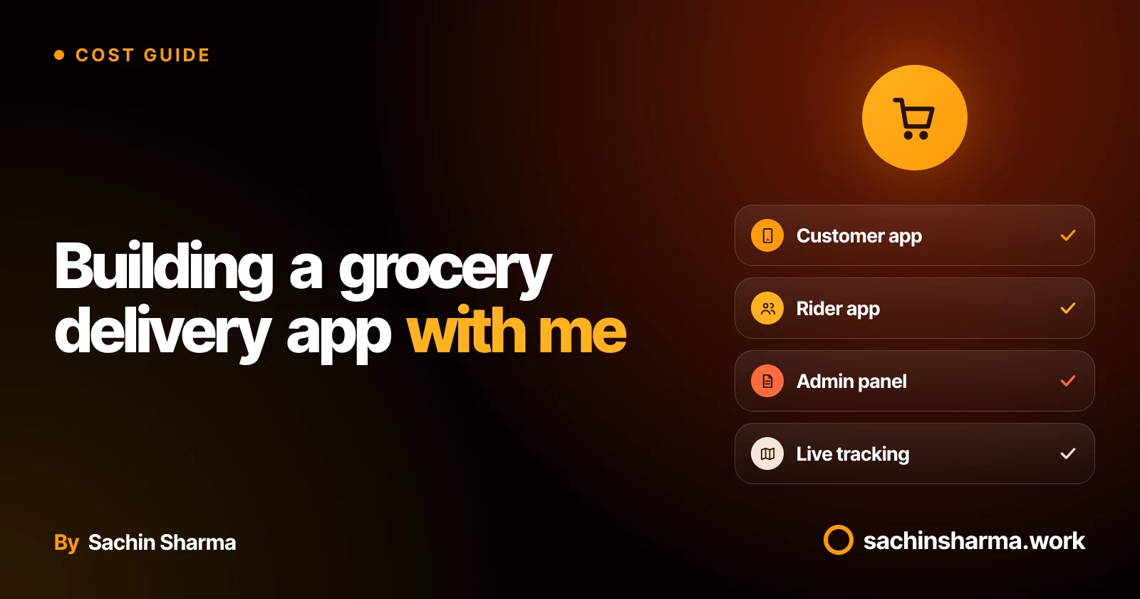 A grocery delivery app with customer, rider and admin components working together.